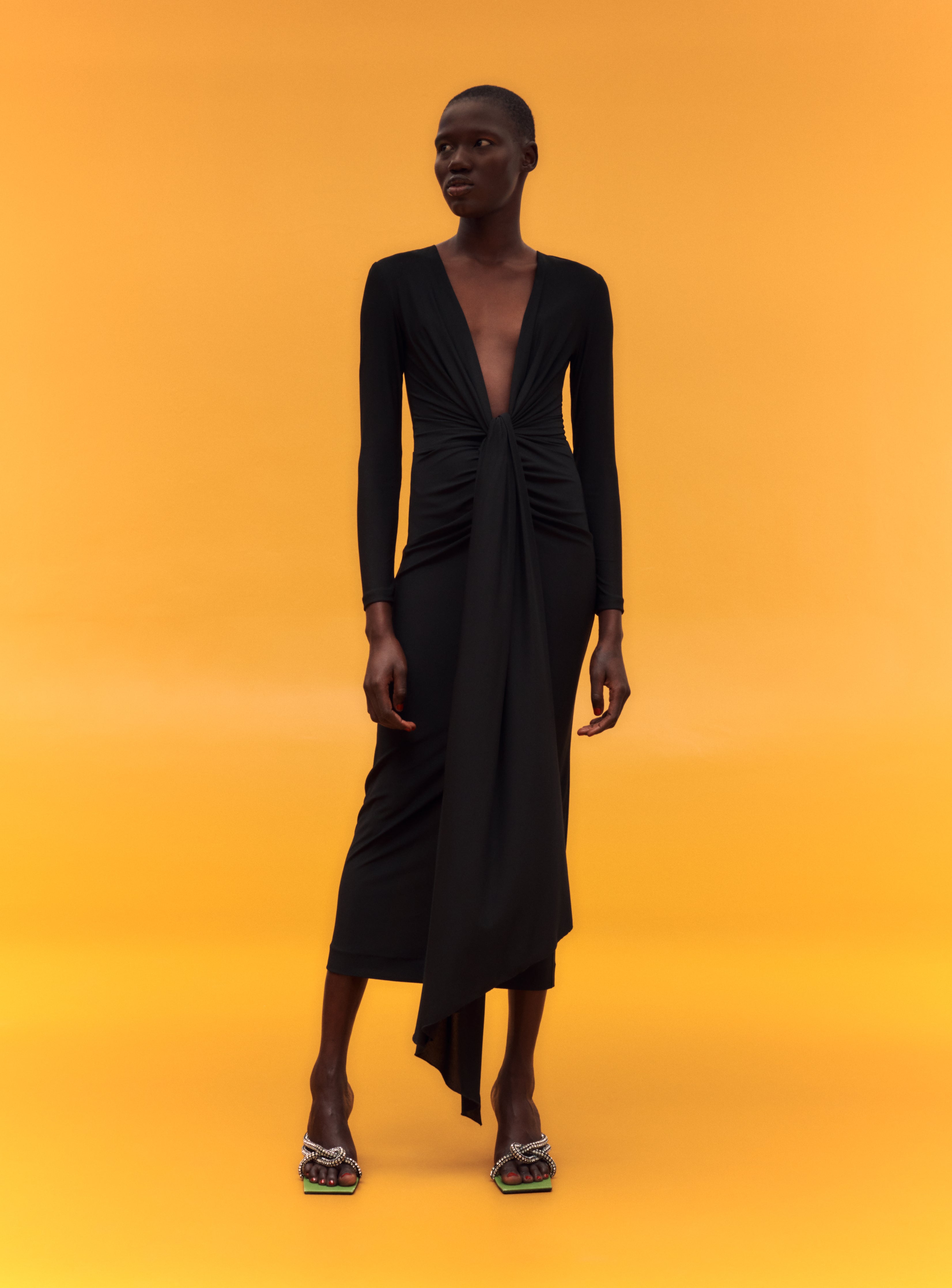 The Lorena Midi Dress in Black – Solace ...